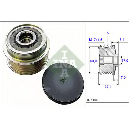 Zdjęcie Alternator - sprzęgło jednokierunkowe INA 535015210