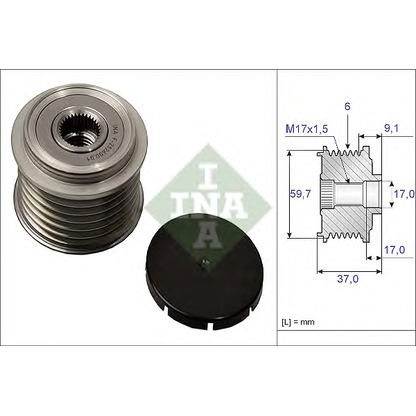 Zdjęcie Alternator - sprzęgło jednokierunkowe INA 535003510