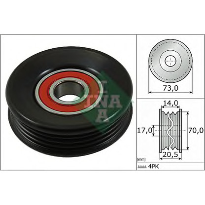 Photo Deflection/Guide Pulley, v-ribbed belt INA 531085310