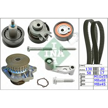 Photo Water Pump & Timing Belt Kit INA 530036030