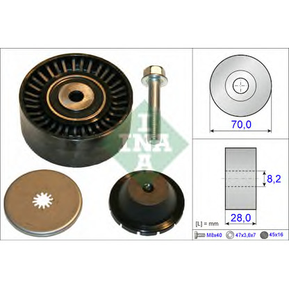 Photo Deflection/Guide Pulley, v-ribbed belt INA 532060010