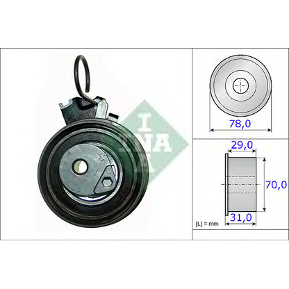 Photo Tensioner Pulley, timing belt INA 531053210