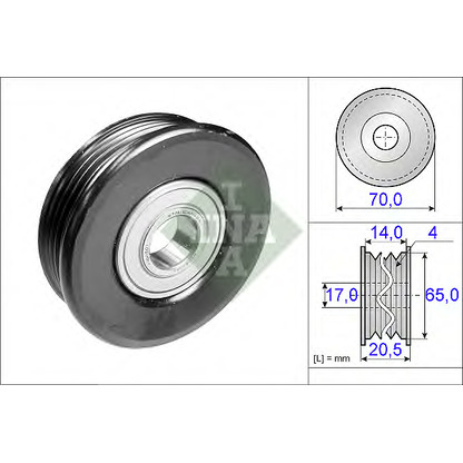 Photo Deflection/Guide Pulley, v-ribbed belt INA 532027920