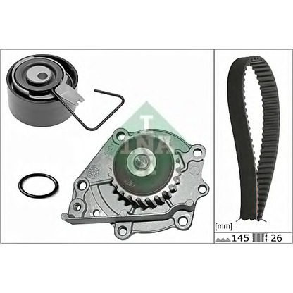 Photo Water Pump & Timing Belt Kit INA 530037630