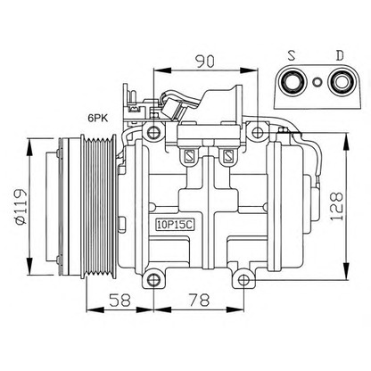 Foto Compresor, aire acondicionado NRF 32039G