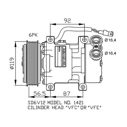 Foto Compresor, aire acondicionado NRF 32244G