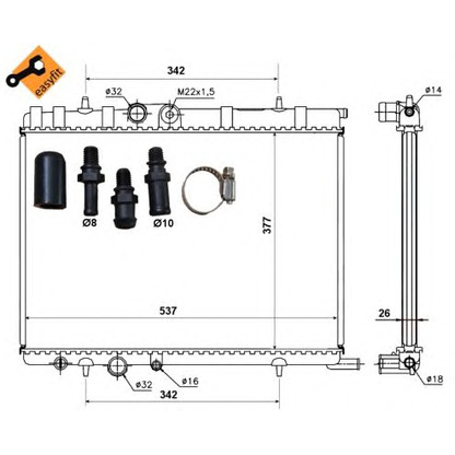 Foto Radiador, refrigeración del motor NRF 50440