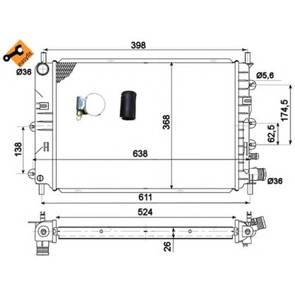 Foto Radiador, refrigeración del motor NRF 514436