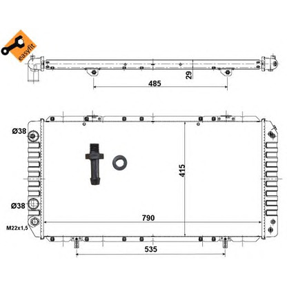 Foto Radiador, refrigeración del motor NRF 52062