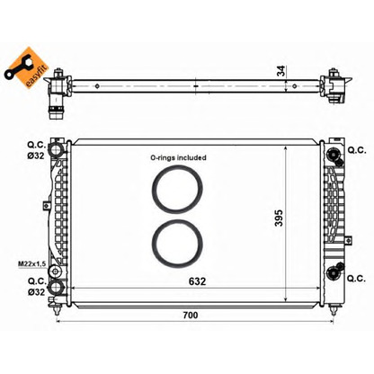 Zdjęcie Chłodnica, układ chłodzenia silnika NRF 529504