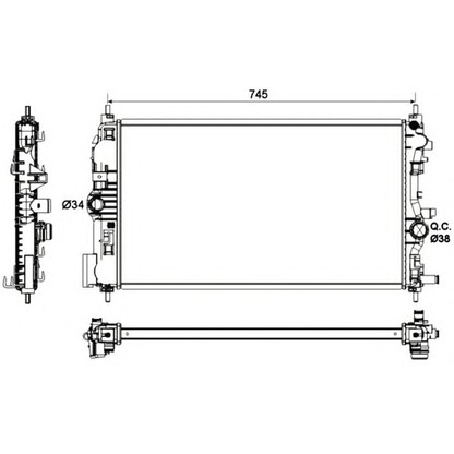 Foto Radiador, refrigeración del motor NRF 53129