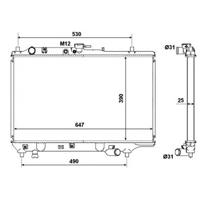 Photo Radiator, engine cooling NRF 53310