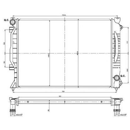 Photo Radiator, engine cooling NRF 53443