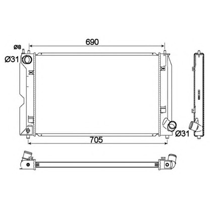 Photo Radiator, engine cooling NRF 53765