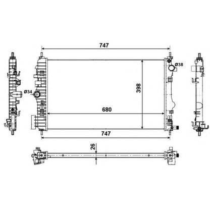 Photo Radiateur, refroidissement du moteur NRF 53774