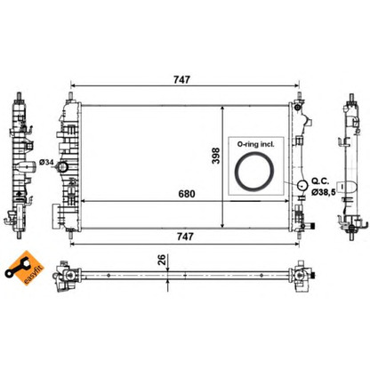 Photo Radiator, engine cooling NRF 53776