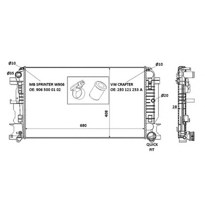 Foto Radiatore, Raffreddamento motore NRF 53885