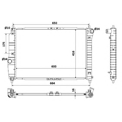 Photo Radiator, engine cooling NRF 53902