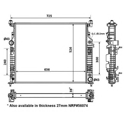 Photo Radiator, engine cooling NRF 53936