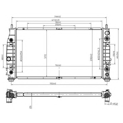 Foto Radiador, refrigeración del motor NRF 53954