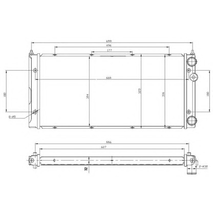 Foto Radiador, refrigeración del motor NRF 53960