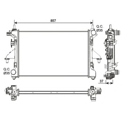 Photo Radiator, engine cooling NRF 54202