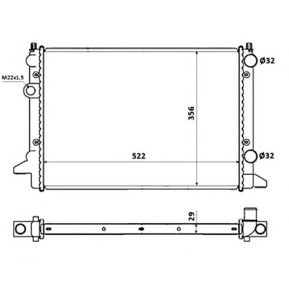 Photo Radiator, engine cooling NRF 54695