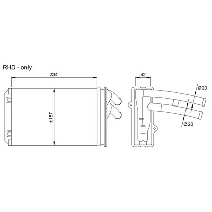 Photo Heat Exchanger, interior heating NRF 58035