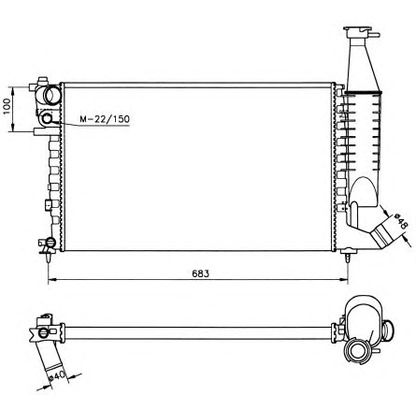 Foto Radiador, refrigeración del motor NRF 58174