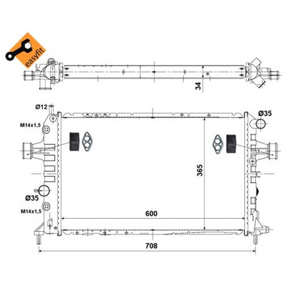 Foto Radiador, refrigeración del motor NRF 58178