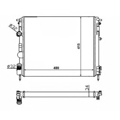 Photo Radiator, engine cooling NRF 58217