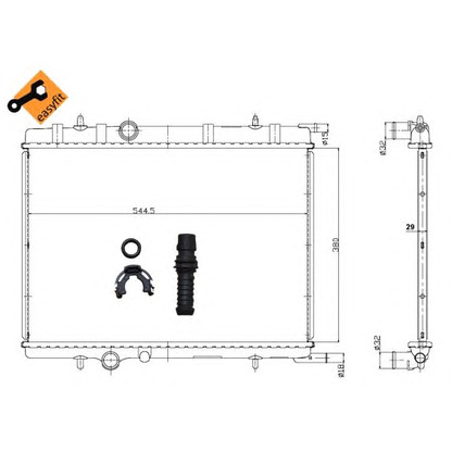 Foto Radiador, refrigeración del motor NRF 58308