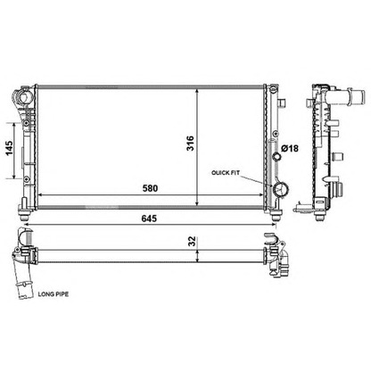 Foto Radiatore, Raffreddamento motore NRF 58376