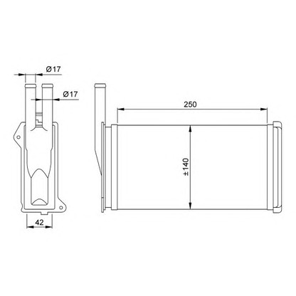 Photo Heat Exchanger, interior heating NRF 58638