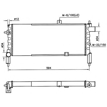 Photo Radiator, engine cooling NRF 58759