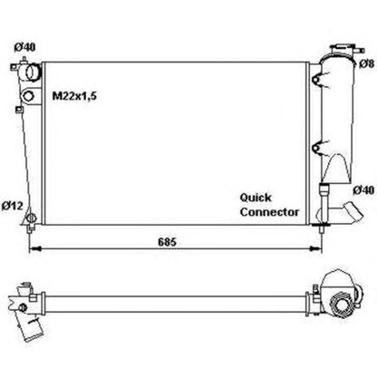 Foto Radiador, refrigeración del motor NRF 58923