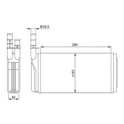 Photo Heat Exchanger, interior heating NRF 58931