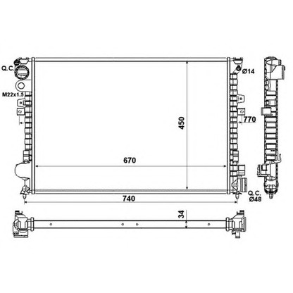 Foto Radiatore, Raffreddamento motore NRF 58993