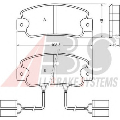 Photo Brake Pad Set, disc brake A.B.S. 36186