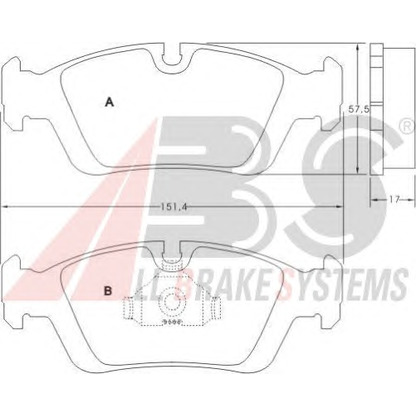 Photo Brake Pad Set, disc brake A.B.S. 36678