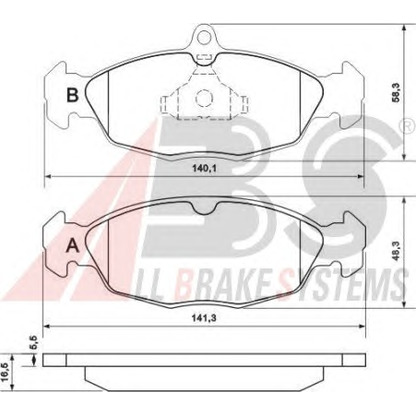 Photo Brake Pad Set, disc brake A.B.S. 36771OE