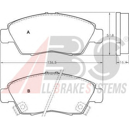 Photo Brake Pad Set, disc brake A.B.S. 36831