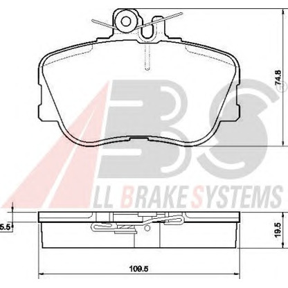 Photo Brake Pad Set, disc brake A.B.S. 36838OE