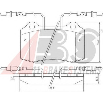 Photo Kit de plaquettes de frein, frein à disque A.B.S. 37049OE