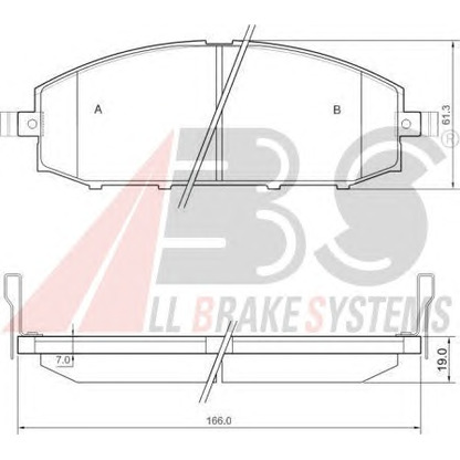 Photo Brake Pad Set, disc brake A.B.S. 37084OE