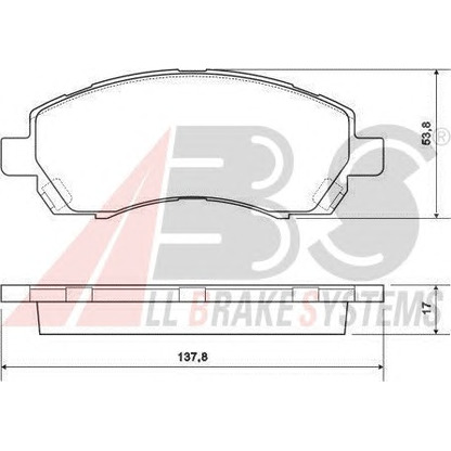 Photo Kit de plaquettes de frein, frein à disque A.B.S. 37163