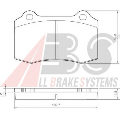 Photo Kit de plaquettes de frein, frein à disque A.B.S. 37388