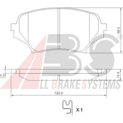 Photo Brake Pad Set, disc brake A.B.S. 37549