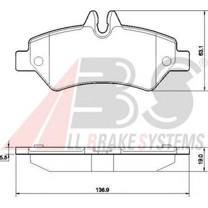 Photo Brake Pad Set, disc brake A.B.S. 37555