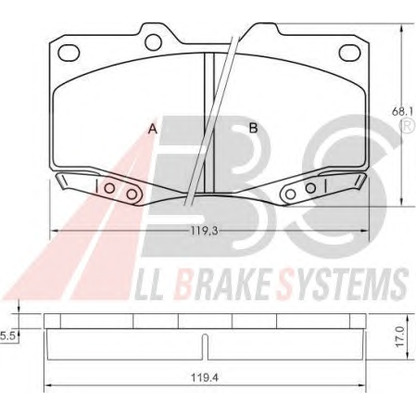 Photo Brake Pad Set, disc brake A.B.S. 37649OE